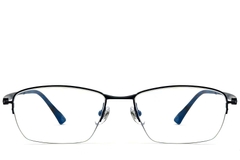 BS2419-0024_Black_Semi-rimless_Titanium_Glasses_front