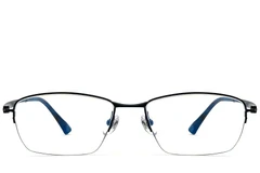 BS2419-0024_Black_Semi-rimless_Titanium_Glasses_front