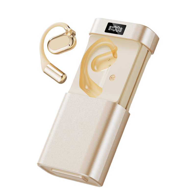 Draadloze open-ear Bluetooth 5.4 oordopjes met LED-oplaadcase, modelnummer M116
