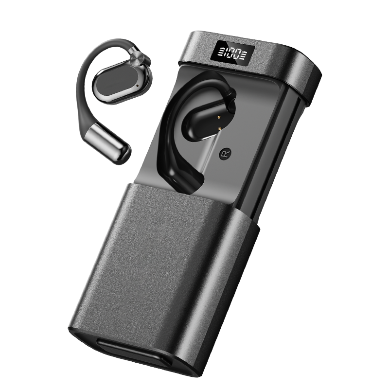 Draadloze open-ear Bluetooth 5.4 oordopjes met LED-oplaadcase, modelnummer M116