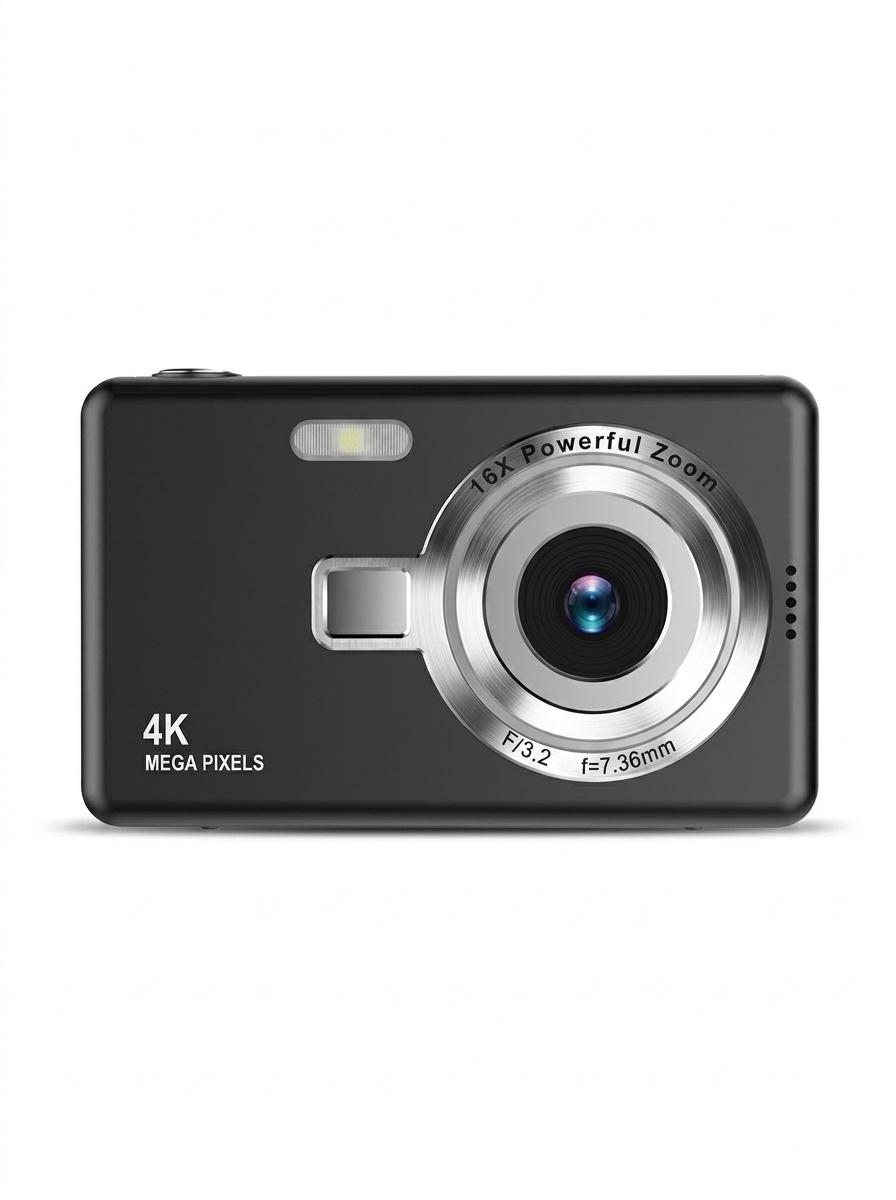 Cámara digital 4K de 96 MP con zoom de 16x, pantalla de 2,4 pulgadas, batería de larga duración, compacta y portátil.