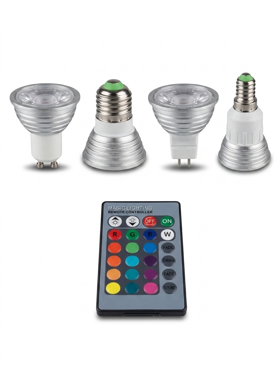 Smart RGB LED Bulb with Remote Control Dimmable Color Light