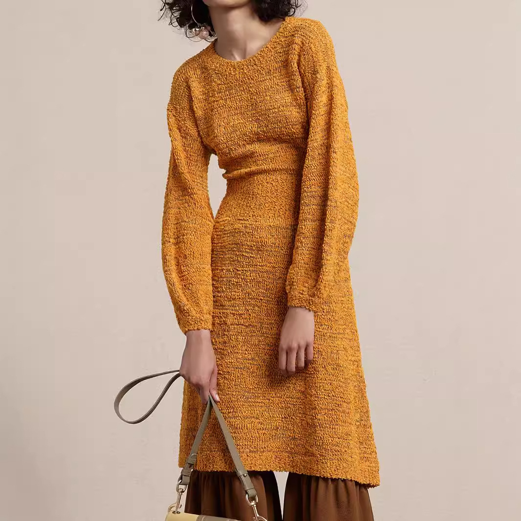 Chunky Knit Sweater Dress Long Sleeve Fall Winter