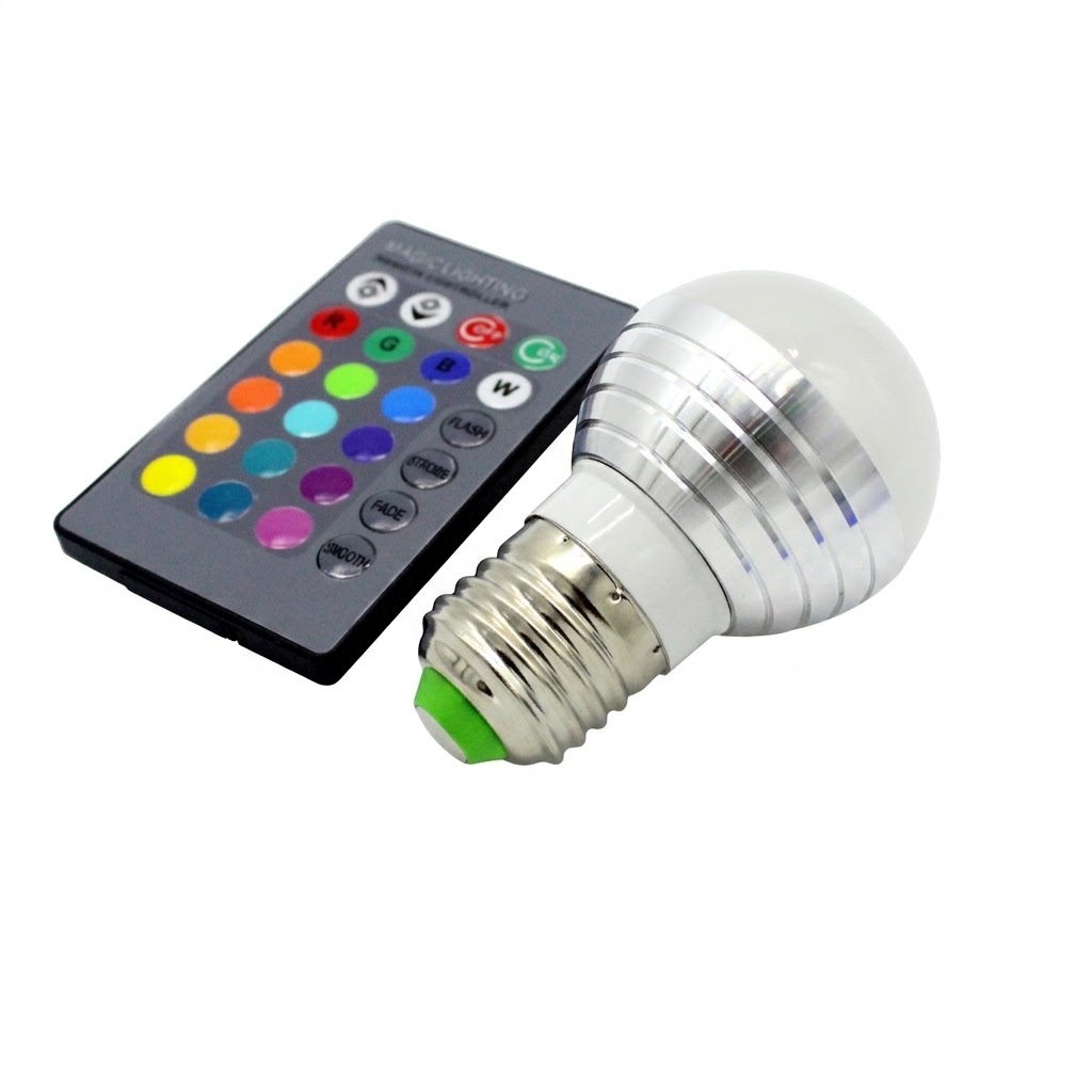 Smart RGB LED Light Bulb with Remote Control E27/E26/B22