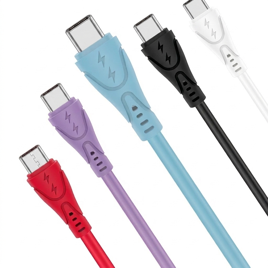 6A Liquid Silicone USB Cable, High-Speed Fast Charging Cord for Android and iOS Devices