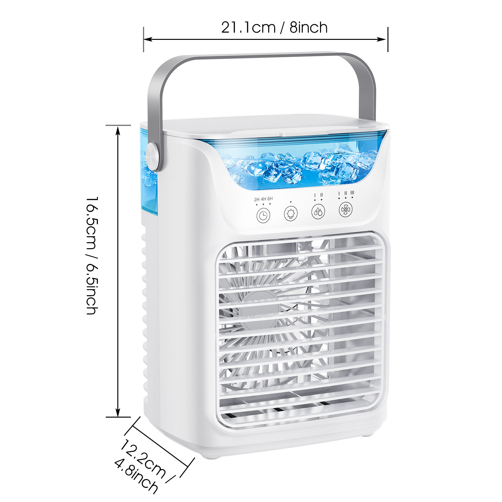 Mini ventilador enfriador de aire portátil - Humidificador de escritorio USB con luz LED