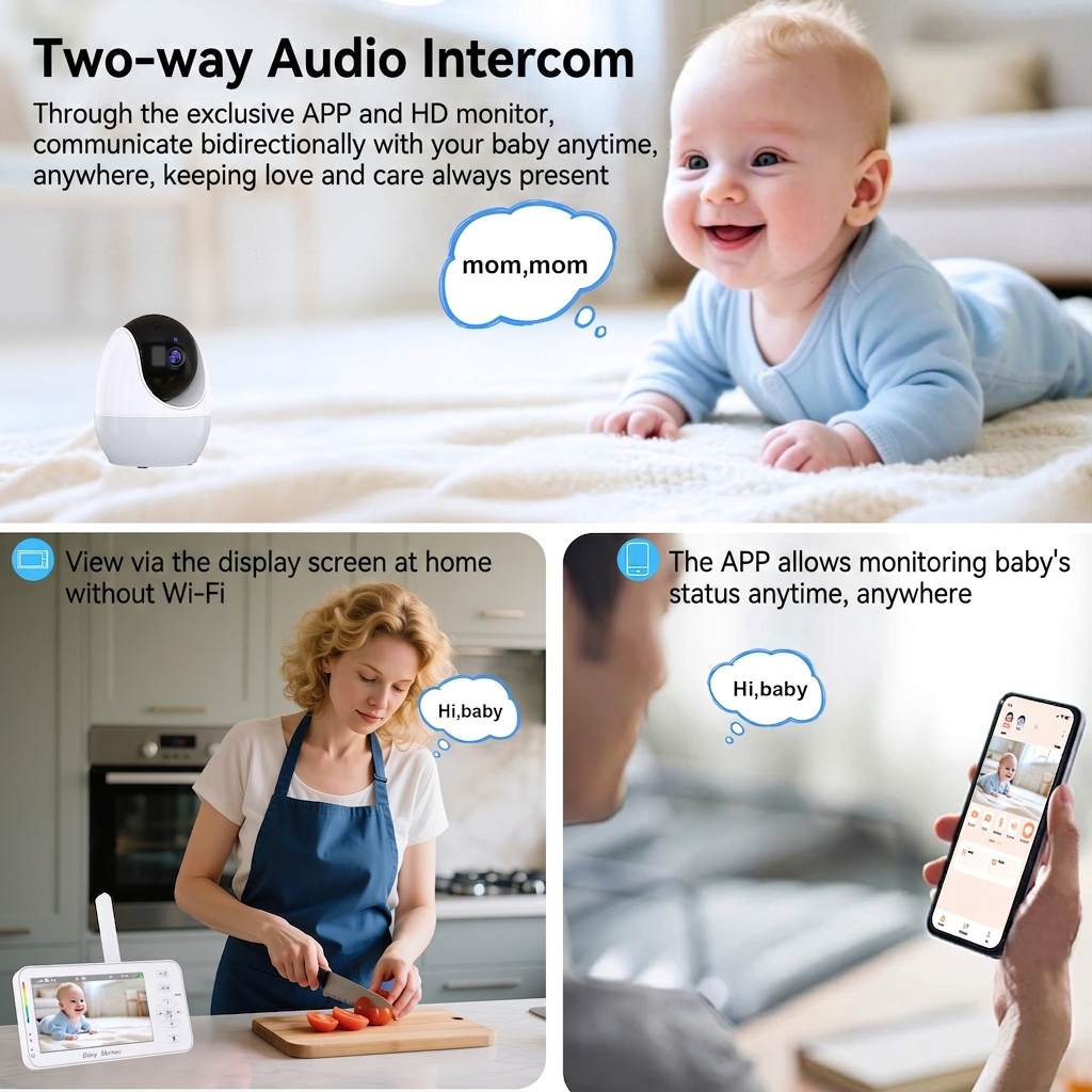 4.3'' WiFi Baby Monitor with APP Control - Motion Tracking #19250004