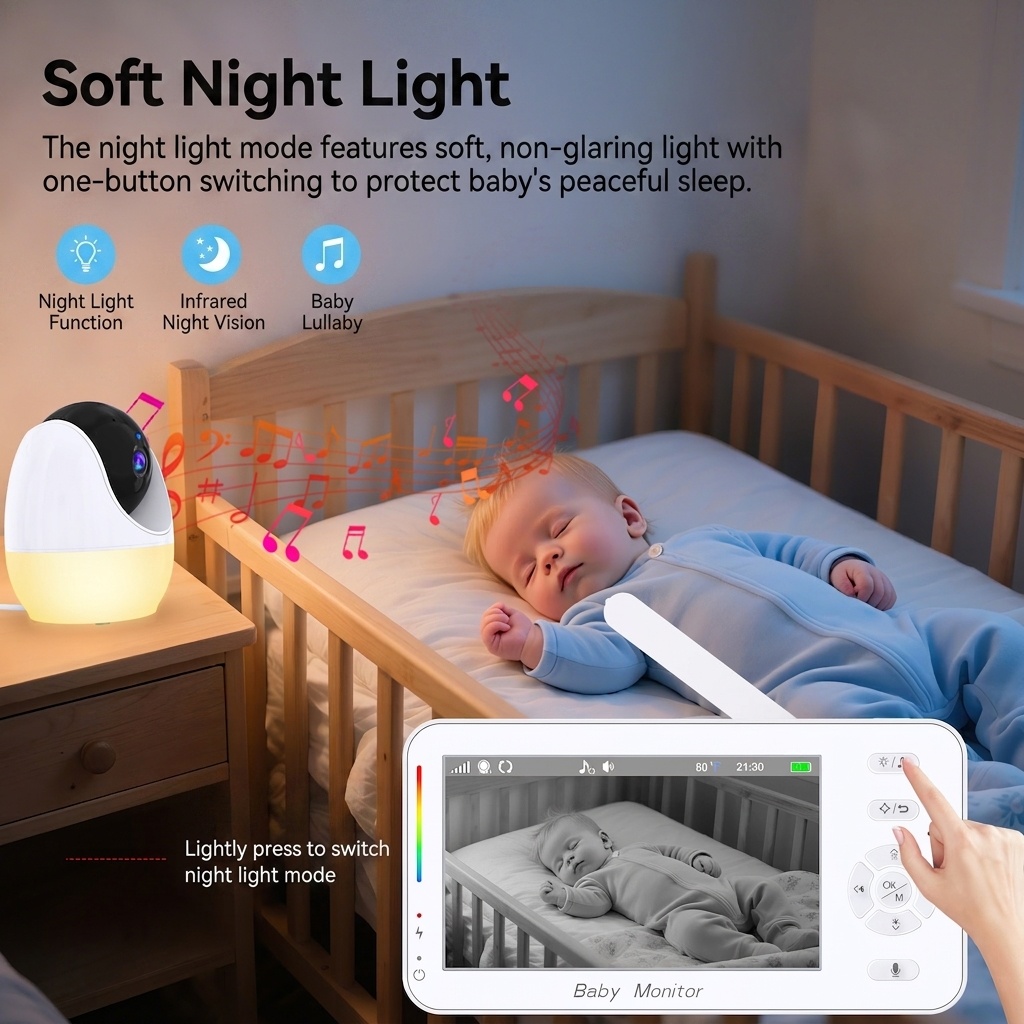 4.3'' WiFi Baby Monitor with APP Control - Motion Tracking #19250004
