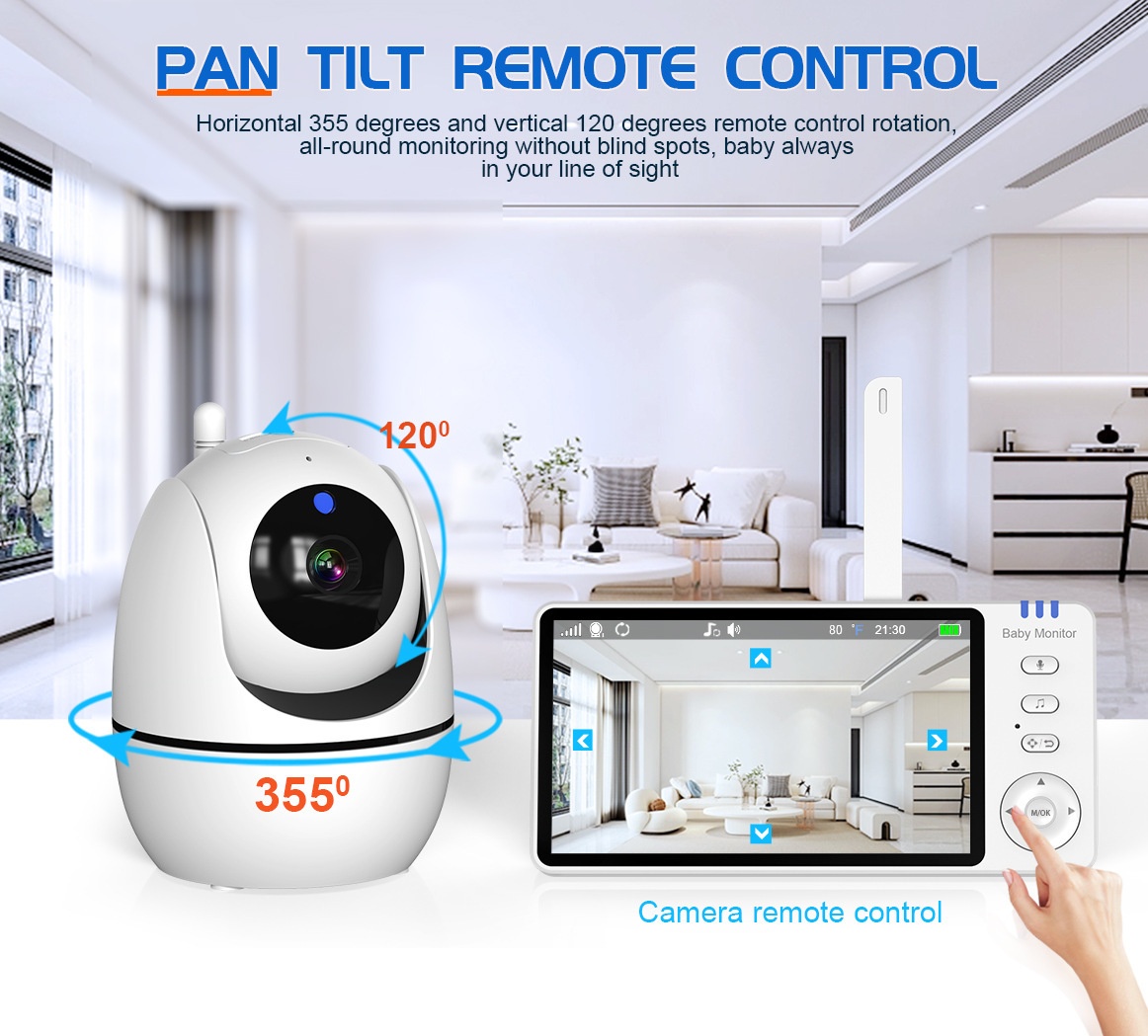 5'' Baby Monitor 3500mAh Digital with Temperature Display #19250005