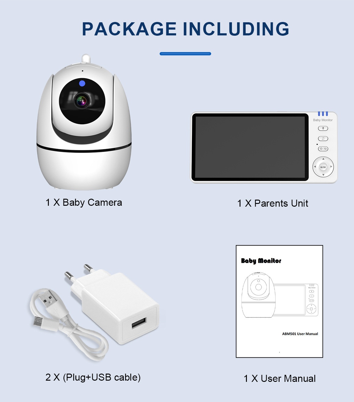 5'' Baby Monitor 3500mAh Digital with Temperature Display #19250005