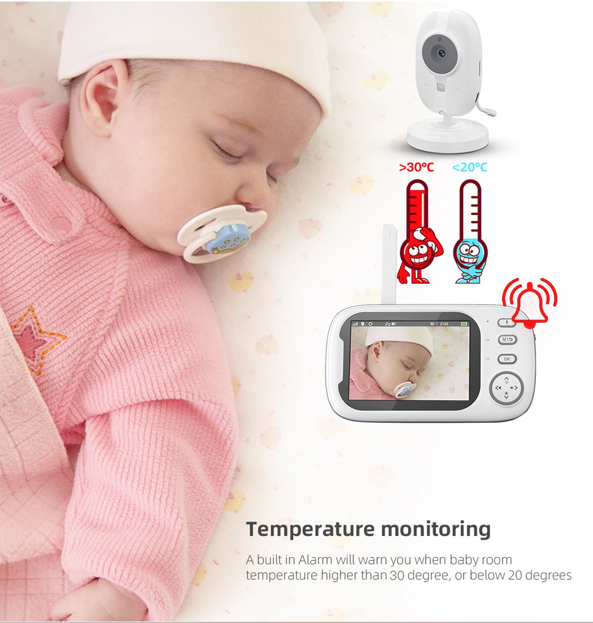 3.5'' Baby Monitor with 64GB Recording - Night Vision #19250007
