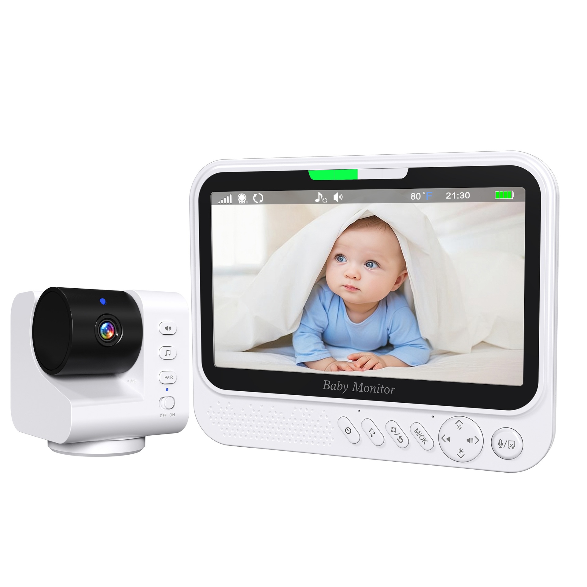 7'' Large Screen Baby Monitor with Pan/Tilt - 300M Range #19250003