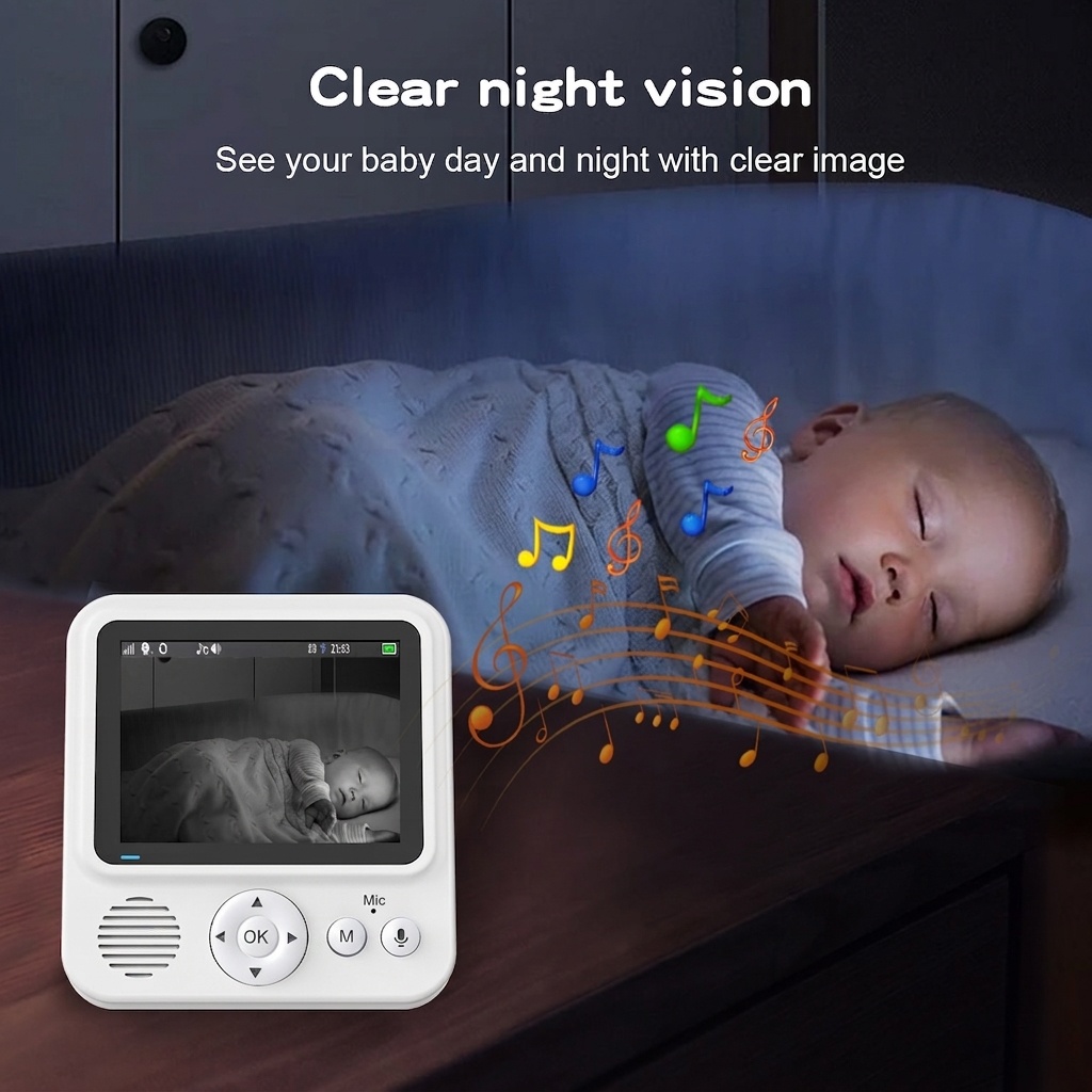 Portable 2.8'' Baby Monitor with 1500mAh Battery - Compact #19250006