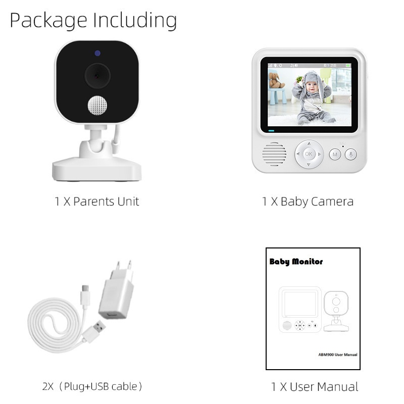 Portable 2.8'' Baby Monitor with 1500mAh Battery - Compact #19250006