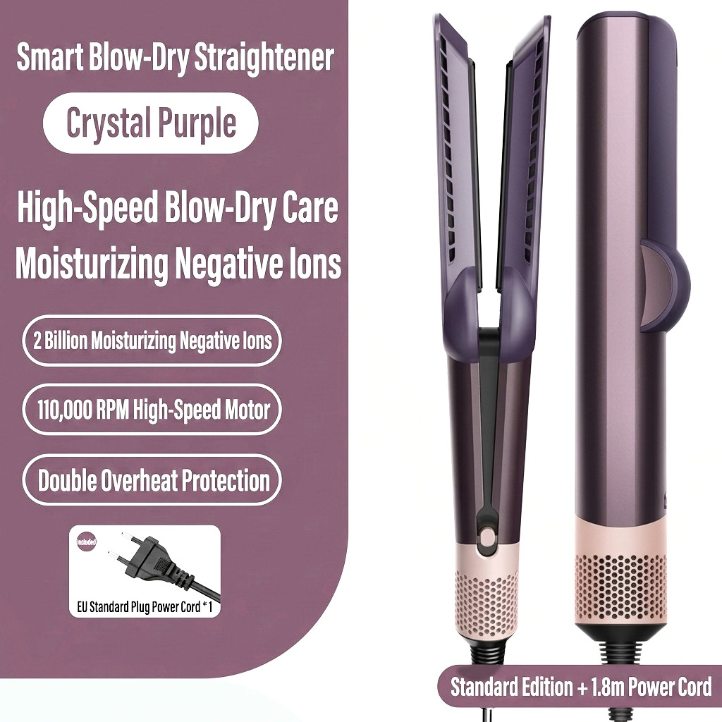 2-in-1 Ionic Hair Dryer and Straightener with Intelligent Temp Control