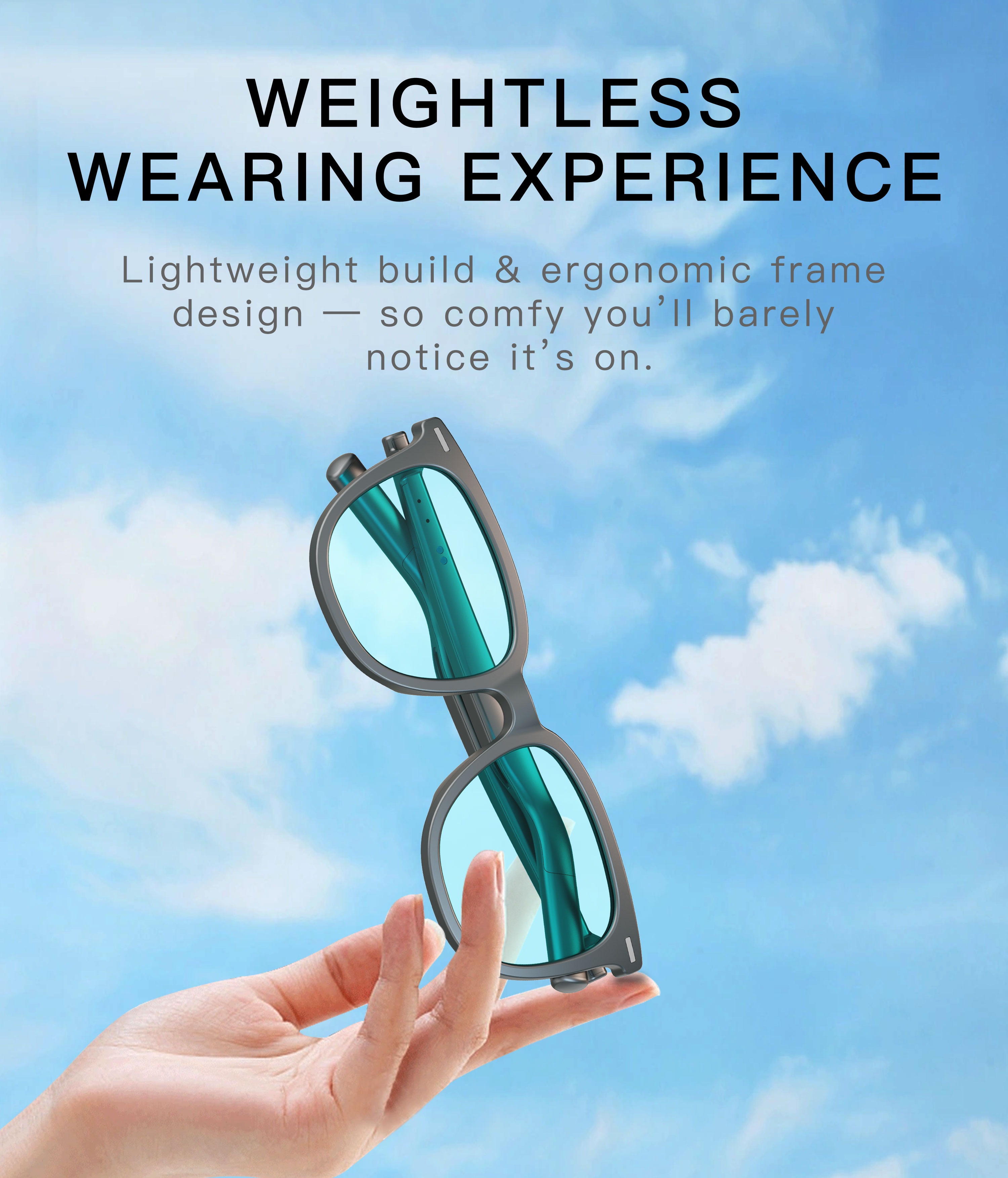 AG11 Black TR90 Electrochromic Smart AI Sunglasses #BS1223-0001