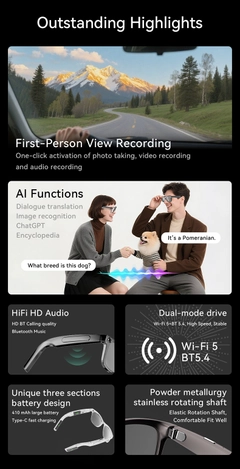 AG18 Black TR90 Smart AI Sunglasses #BS1223-0005