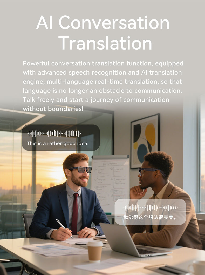 AG18 Black TR90 Smart AI Glasses #BS1223-0004