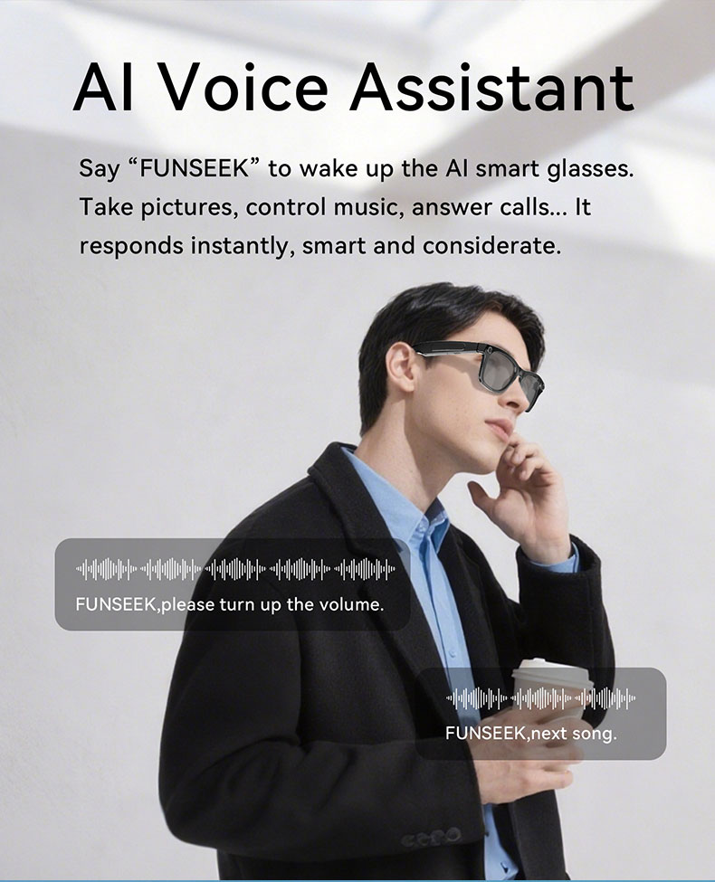 AG18 Black TR90 Smart AI Glasses #BS1223-0004