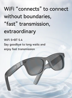 Gafas inteligentes AG18 TR90 negras con IA #BS1223-0004