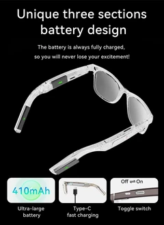 Gafas inteligentes AG18 TR90 negras con IA #BS1223-0004