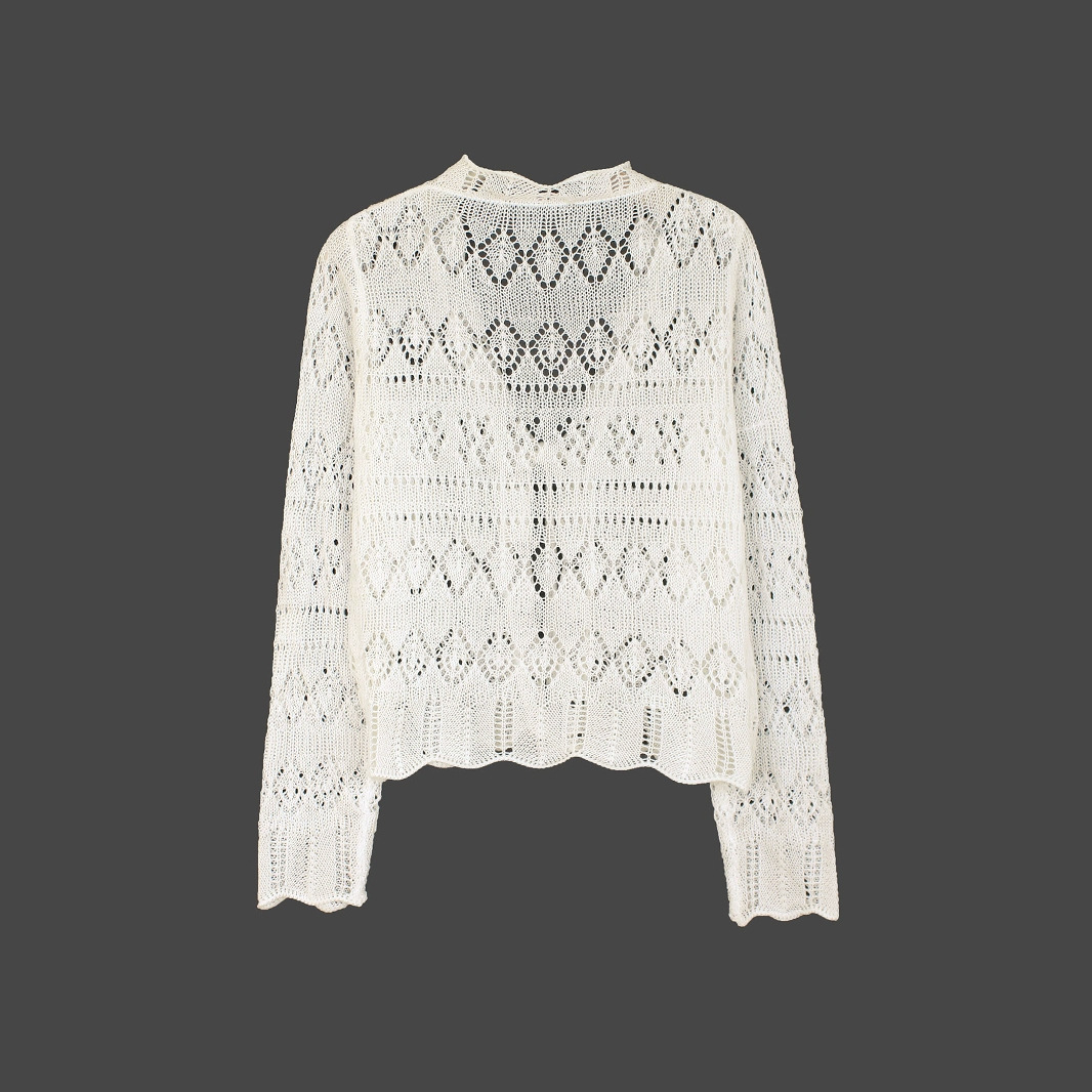 Crochet Knit Cardigan Cover Up - Lightweight Tie Front Summer Beach