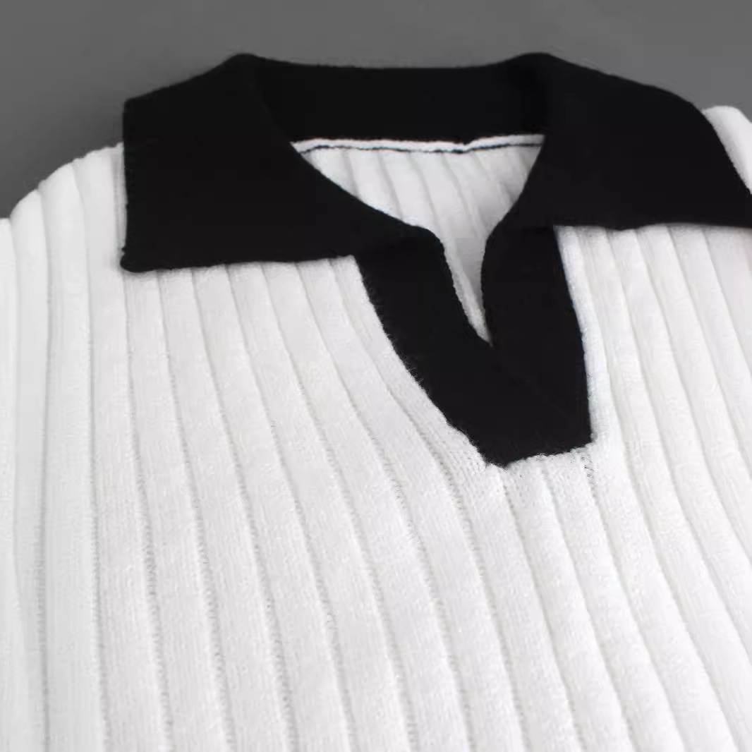 Knit Sweater Women's Short Sleeve Cropped Summer Top SSU-00002