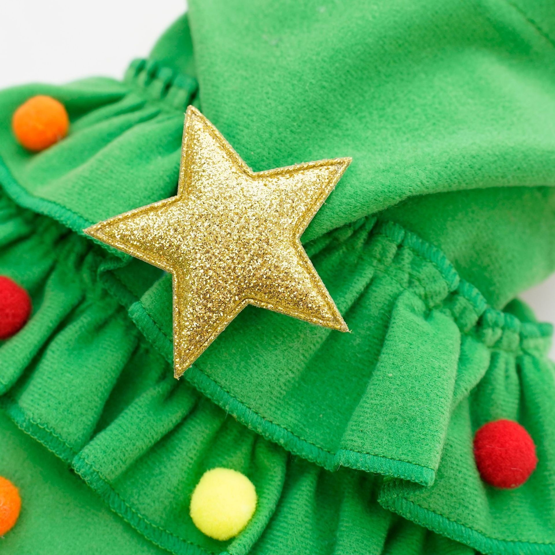 Christmas Tree Pet Cloak Costume with Hood