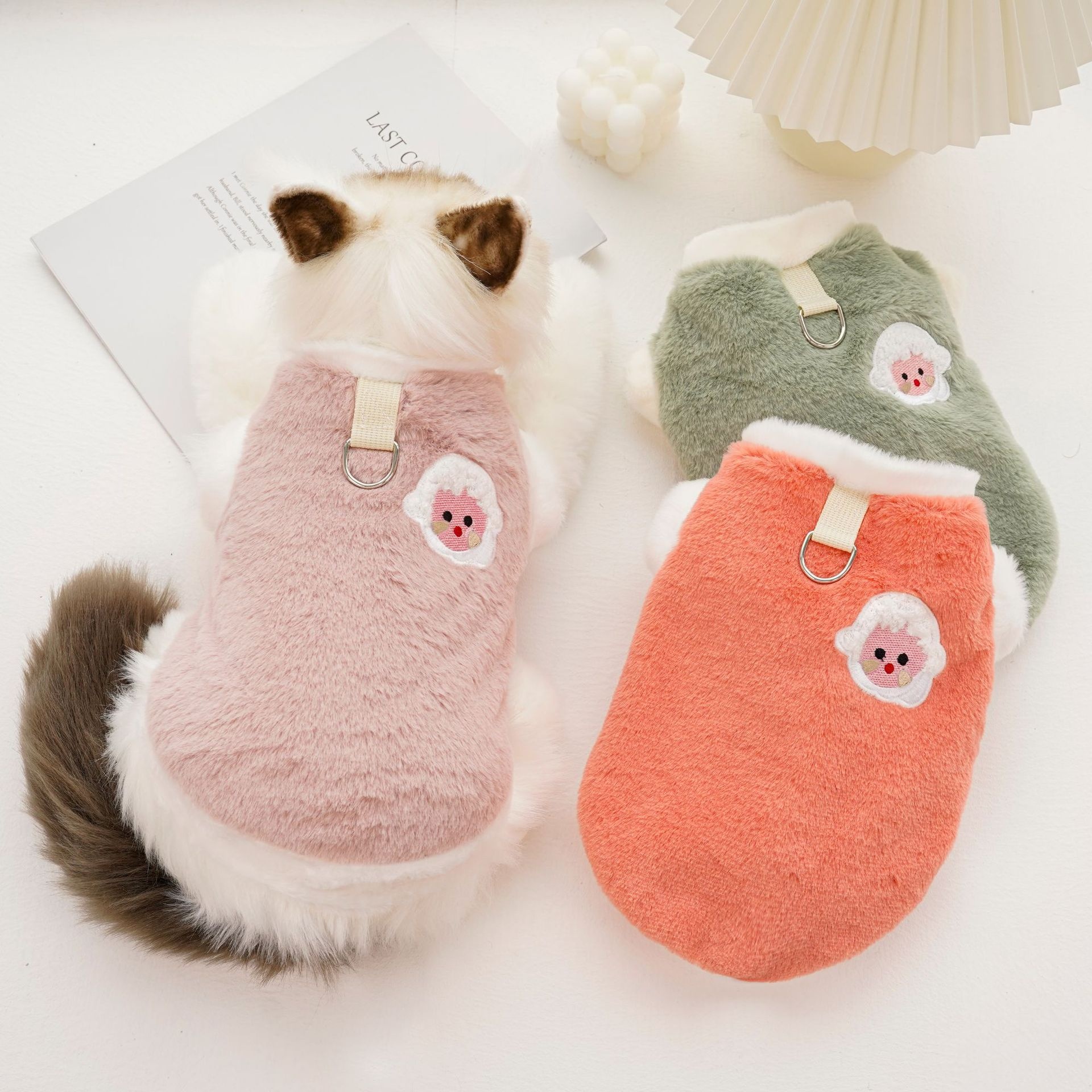 Plush Fleece Pet Harness Vest with D-Ring