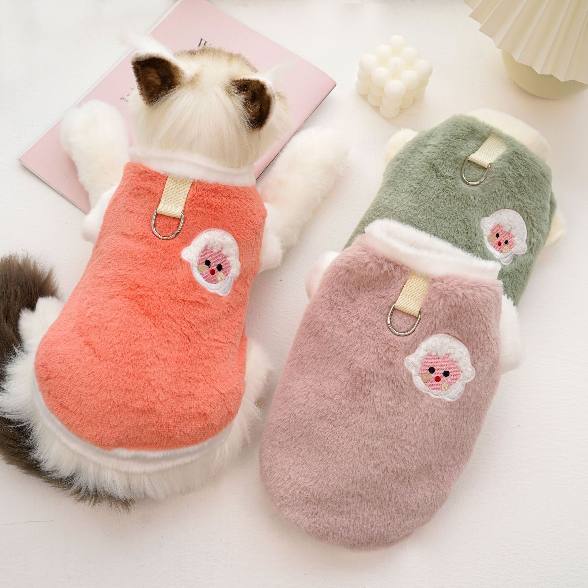 Plush Fleece Pet Harness Vest with D-Ring