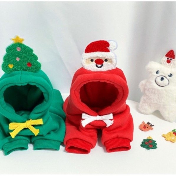 Christmas Holiday Dog Hoodie Pet Warm Sweatshirt Coat