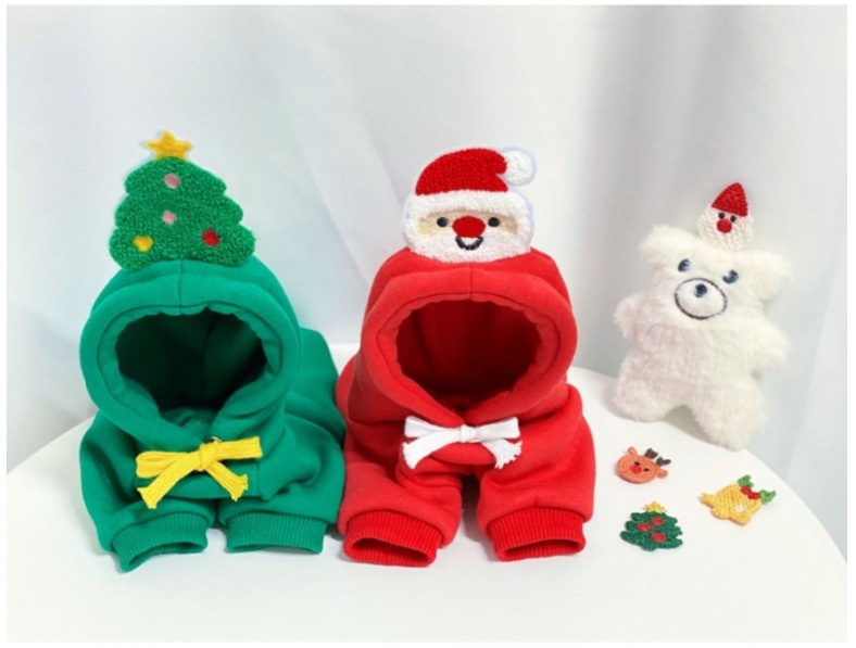 Christmas Holiday Dog Hoodie Pet Warm Sweatshirt Coat
