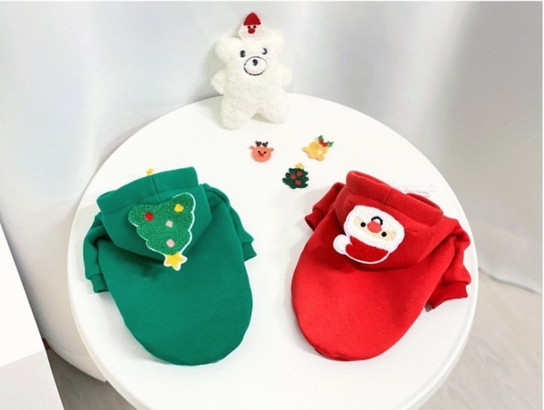 Christmas Holiday Dog Hoodie Pet Warm Sweatshirt Coat