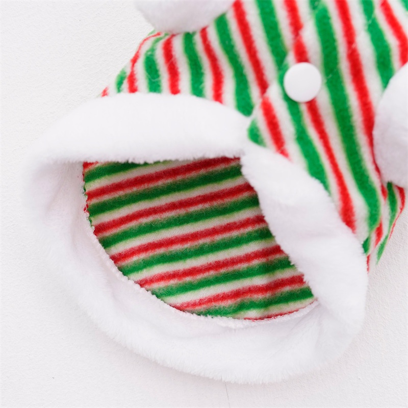 Striped Reindeer Dog Hoodie Christmas Pet Apparel
