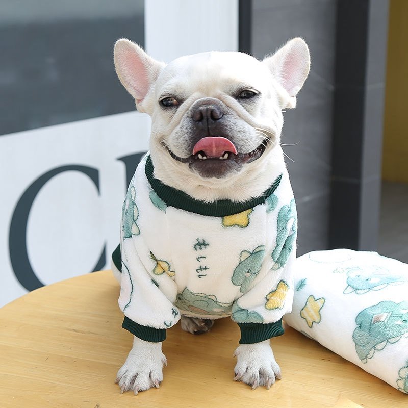 Soft Fleece Dog Sweater Warm Printed Pullover for Pets