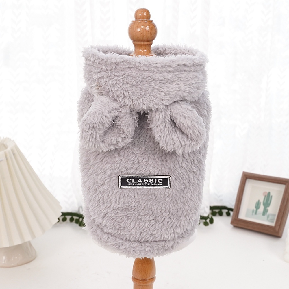 Plush Bunny Ear Fleece Pet Vest Coat with Hood