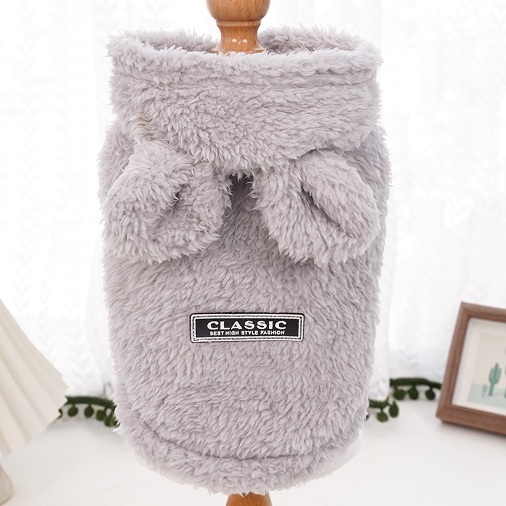 Plush Bunny Ear Fleece Pet Vest Coat with Hood
