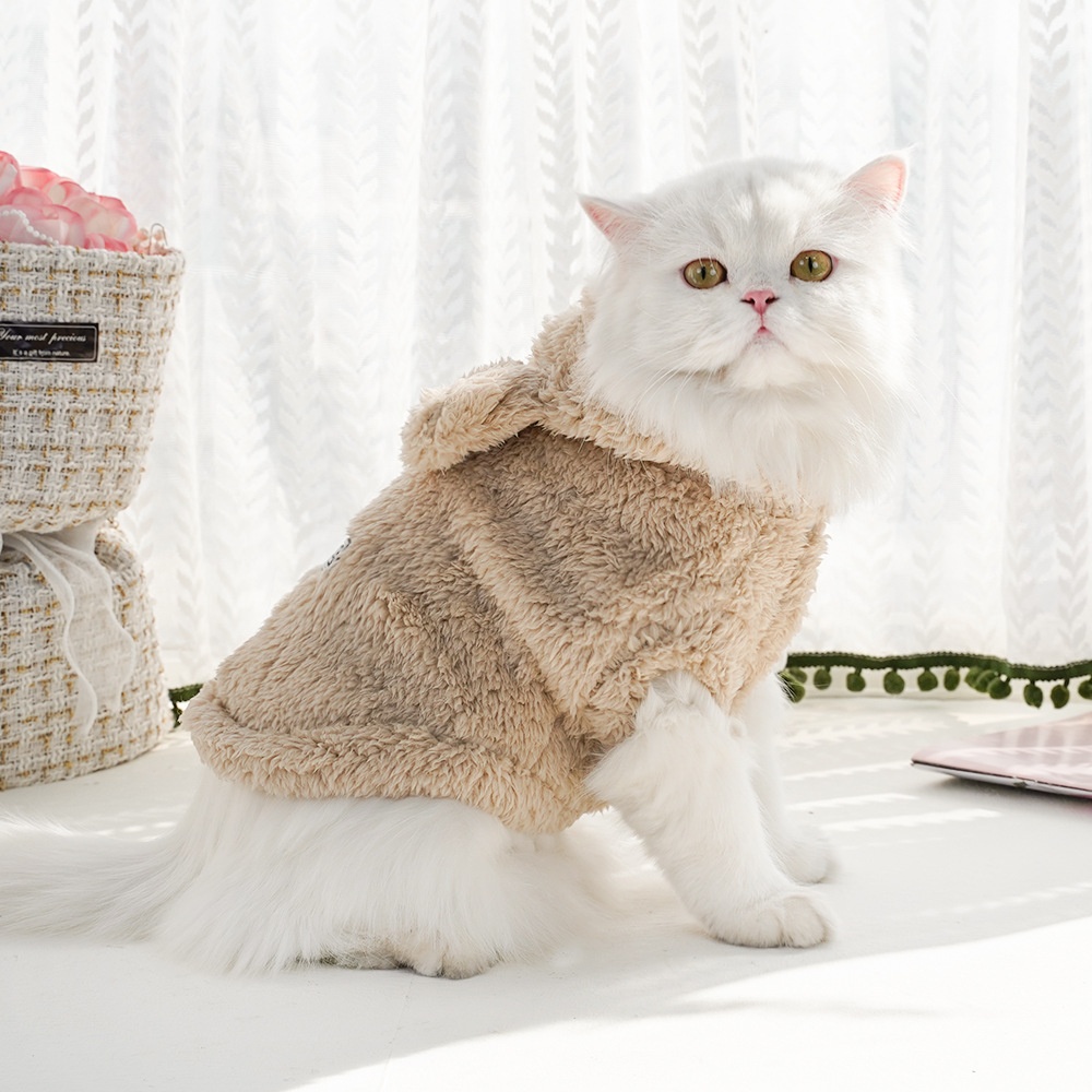 Plush Bunny Ear Fleece Pet Vest Coat with Hood