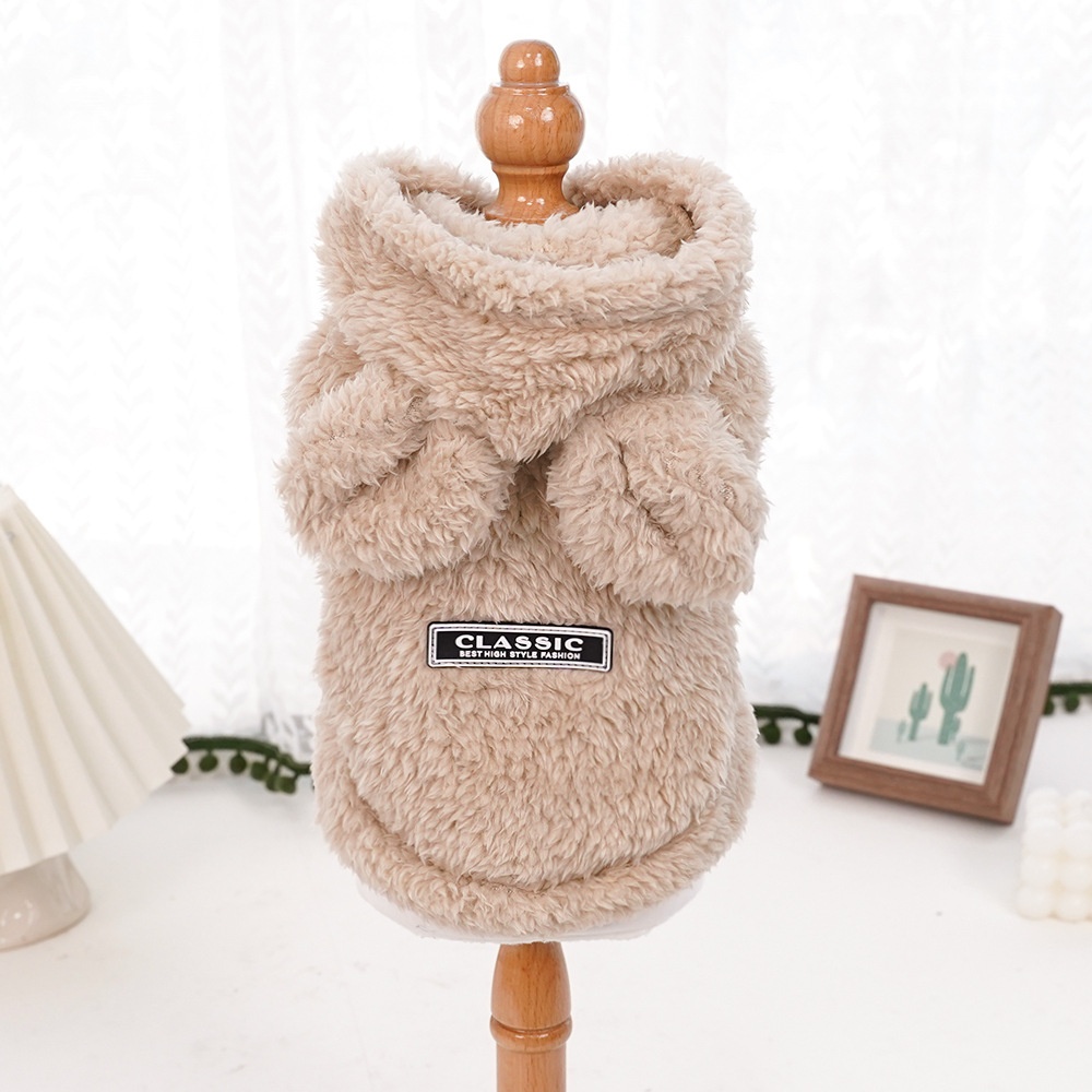 Plush Bunny Ear Fleece Pet Vest Coat with Hood