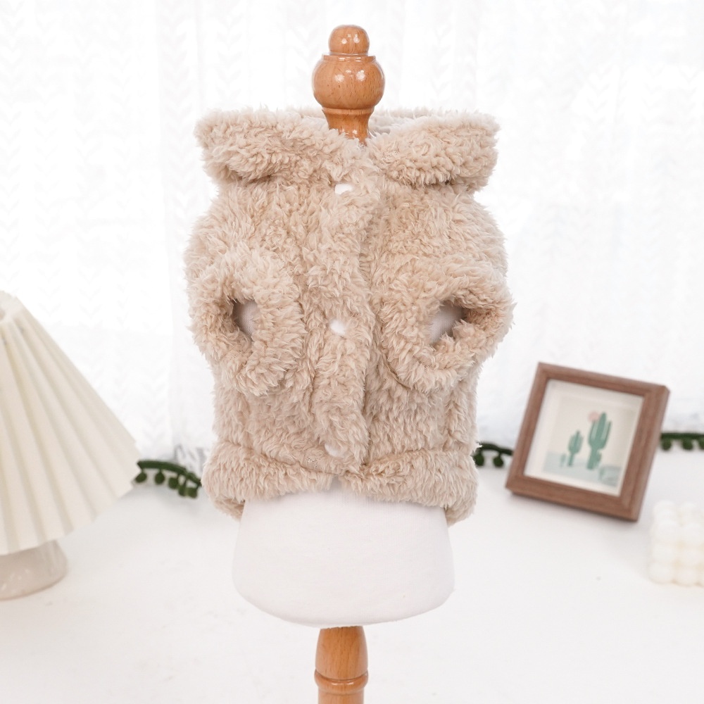 Plush Bunny Ear Fleece Pet Vest Coat with Hood