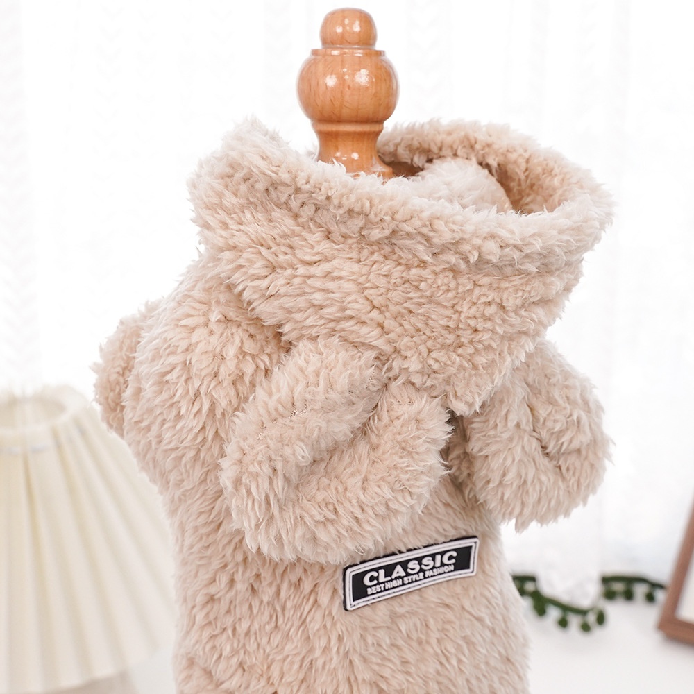 Plush Bunny Ear Fleece Pet Vest Coat with Hood