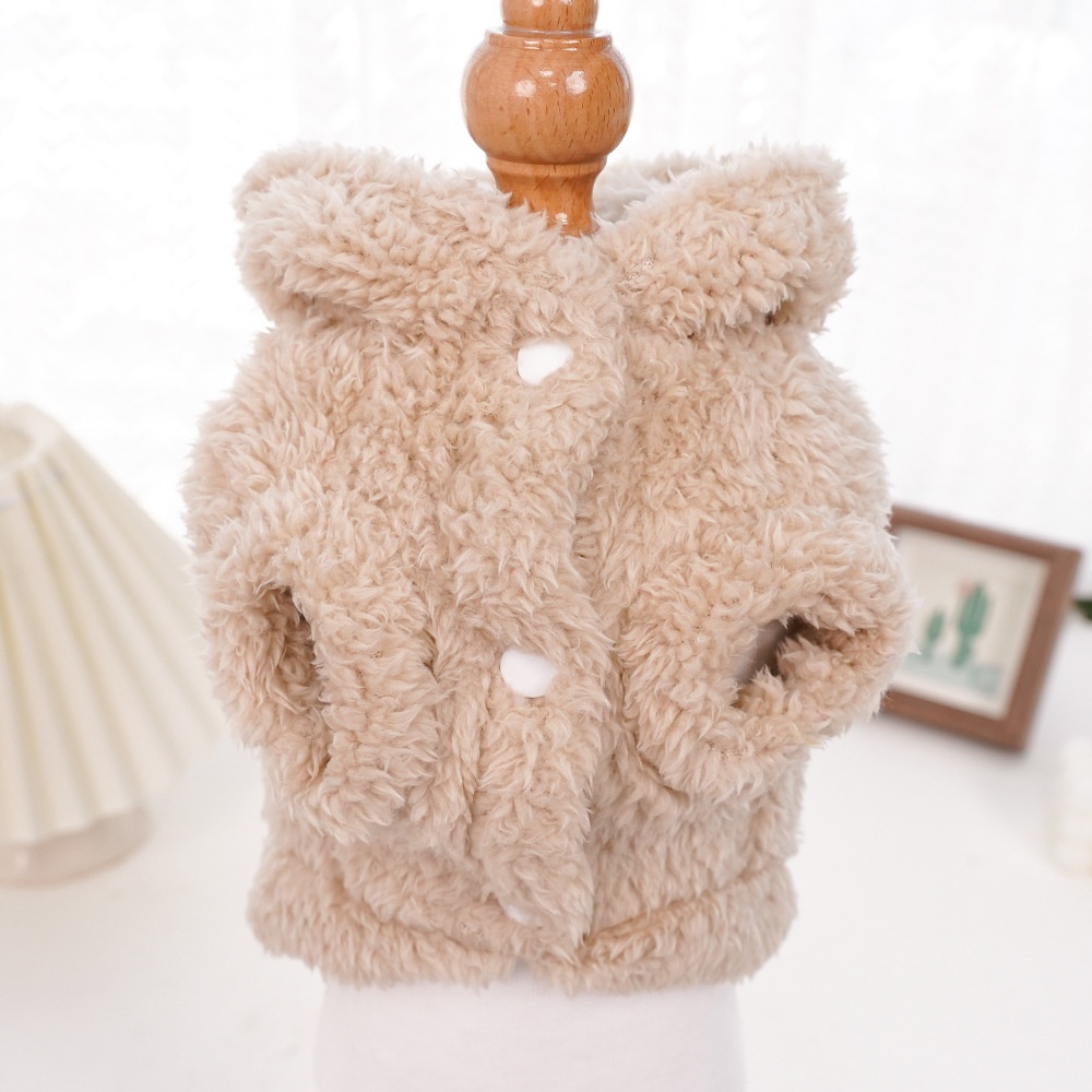Plush Bunny Ear Fleece Pet Vest Coat with Hood