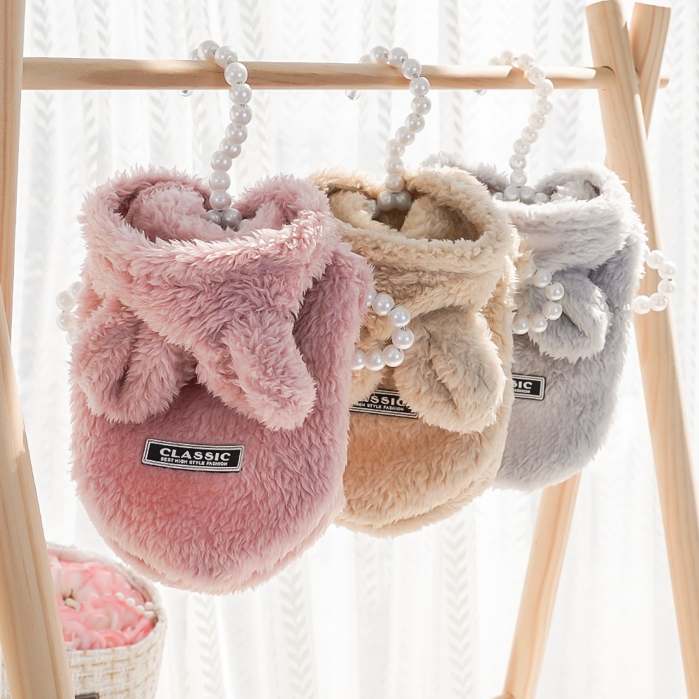 Plush Bunny Ear Fleece Pet Vest Coat with Hood