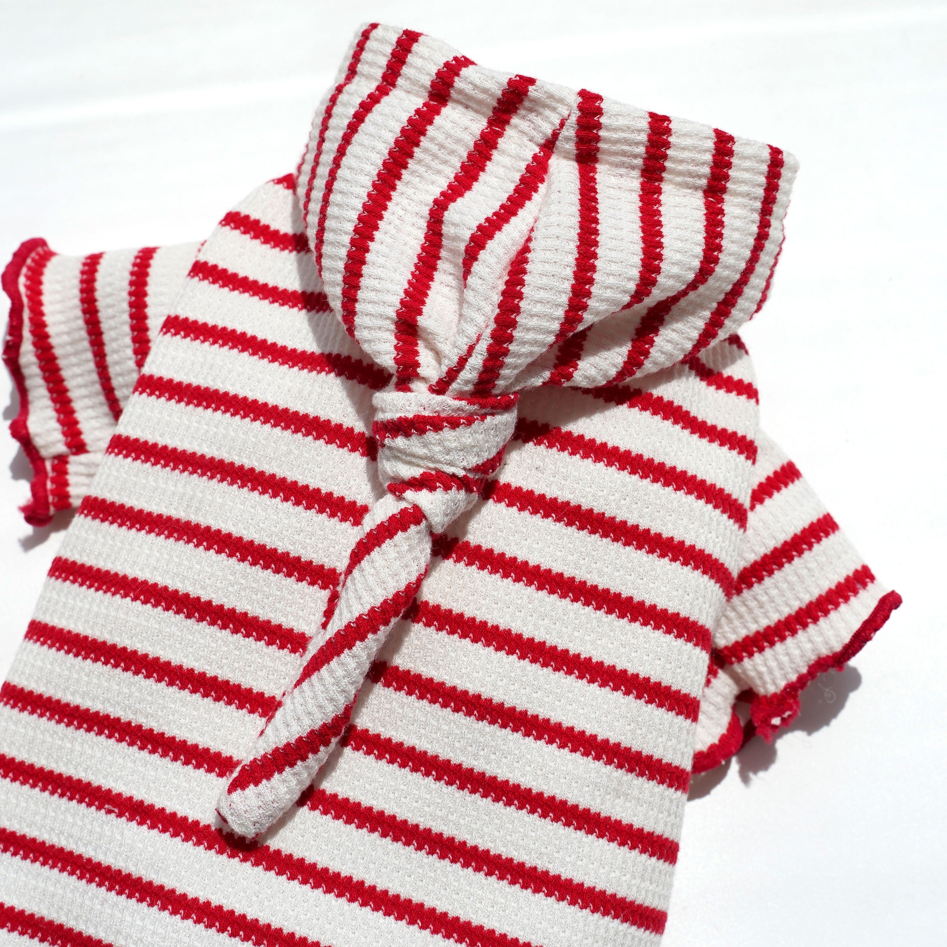 Striped Knitted Pet Hoodie with Pointed Cap for Dogs & Cats