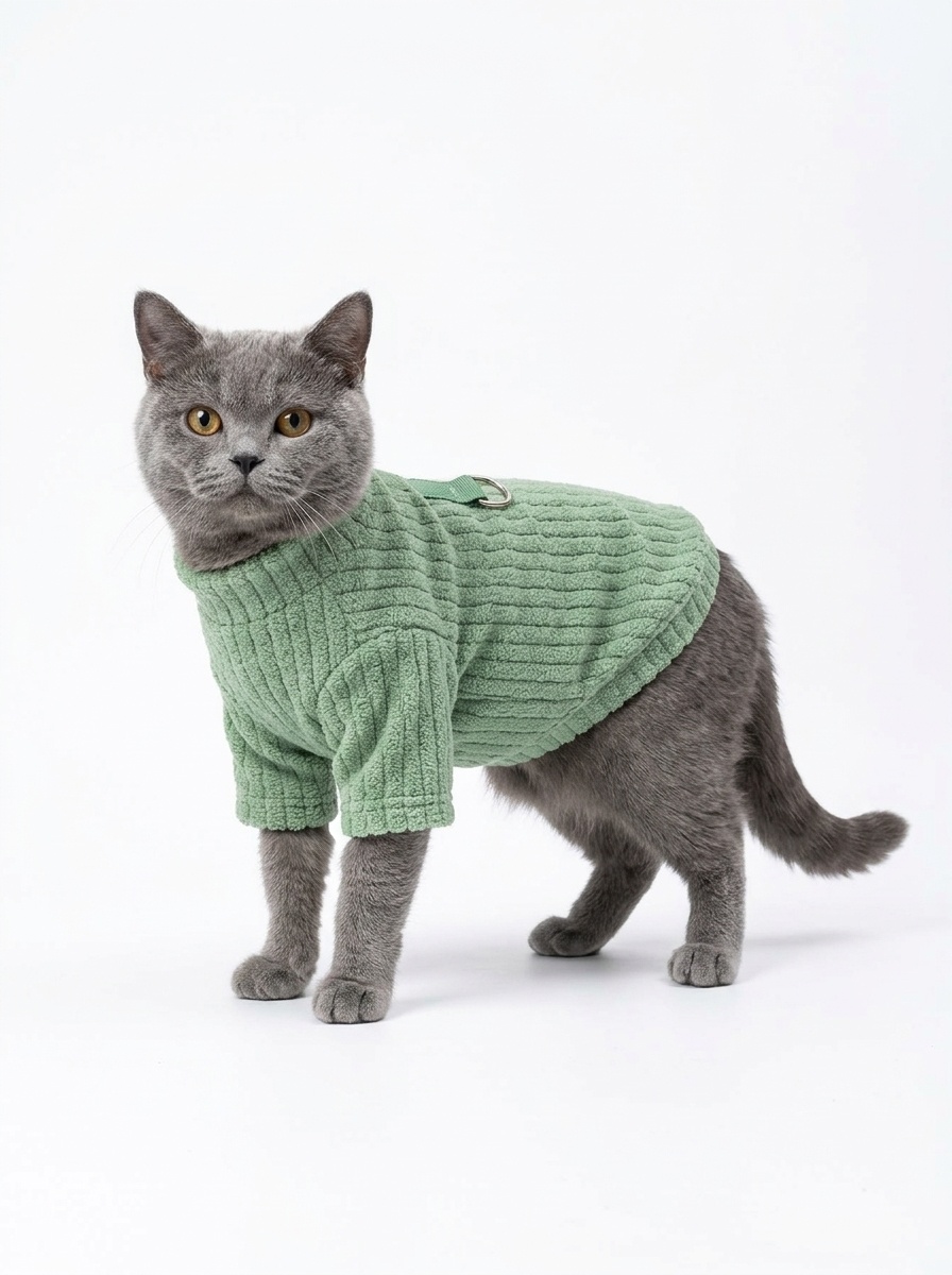 Fleece Pet Four-Legged Pajamas with Harness D-Ring