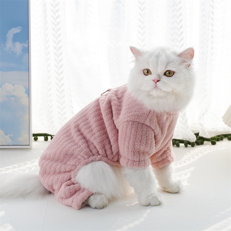 Fleece Pet Four-Legged Pajamas with Harness D-Ring