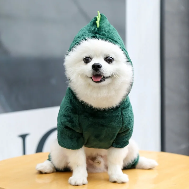 Plush Dinosaur Dog Hoodie Jumpsuit
