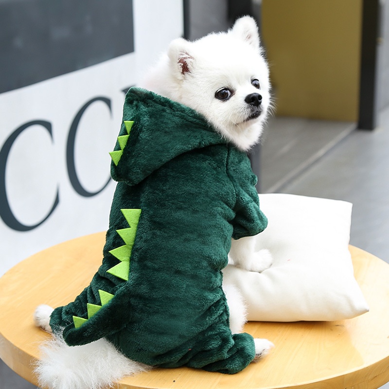 Plush Dinosaur Dog Hoodie Jumpsuit