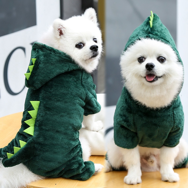 Plush Dinosaur Dog Hoodie Jumpsuit