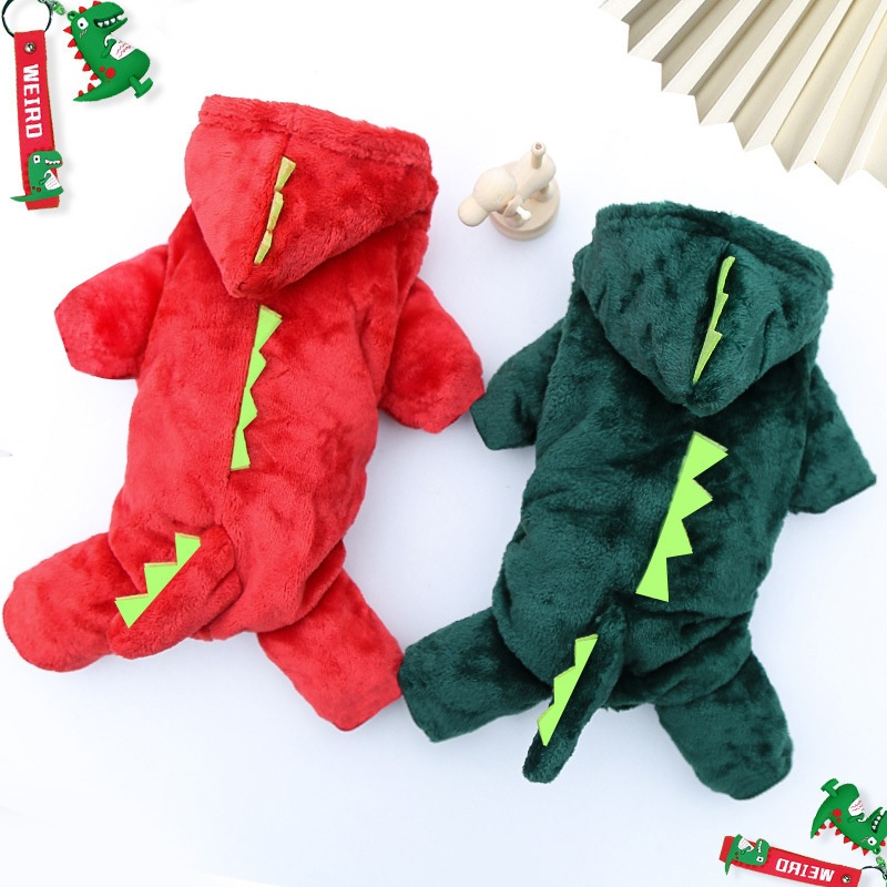 Plush Dinosaur Dog Hoodie Jumpsuit